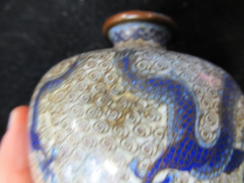 Lot 134 - A cloisonné lamp base with gilt metal mounts...
