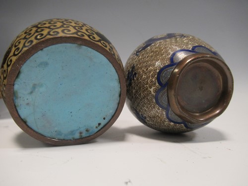 Lot 134 - A cloisonné lamp base with gilt metal mounts...