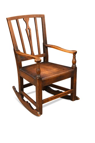 Lot 195 - An elm country rocking chair, 19th century