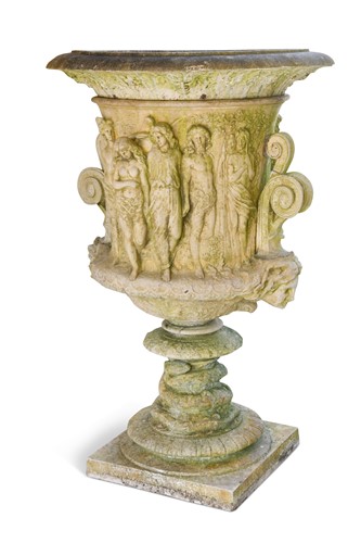 Lot 697 - A composite stone copy of the Milton vase, late 20th century