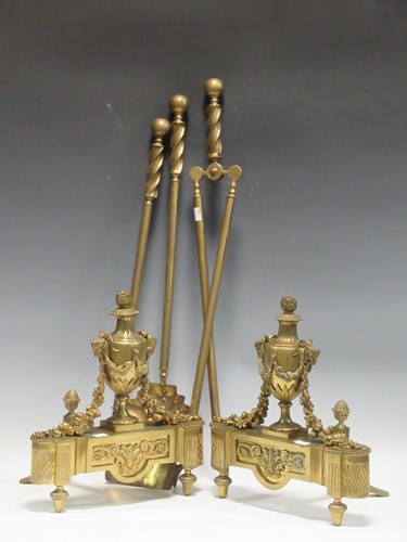 Lot 669 - A pair of 19th century continental brass...