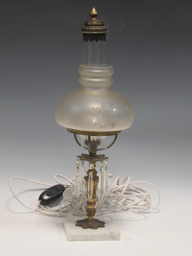 Lot 130 - A table lamp the adjustable light with striped...