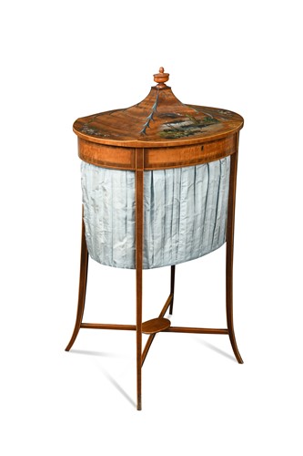 Lot 252 - A George III oval satinwood work table