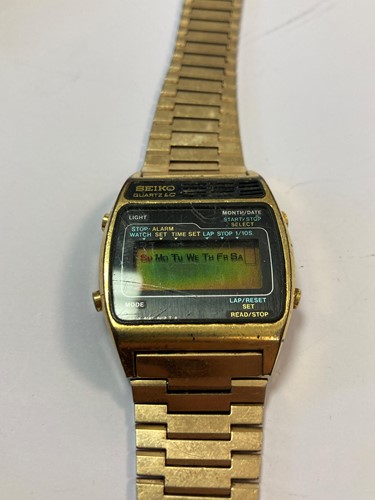 Lot 224 - An Omega stop watch together with a Seiko LCD...