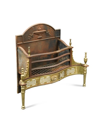 Lot 231 - An iron and brass fire grate, 19th century