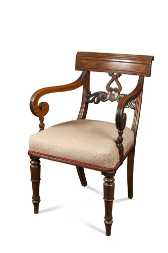 Lot 400 - A mahogany elbow chair, 19th century