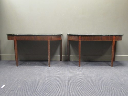 Lot 561 - A pair of 19th century mahogany D-end tables...