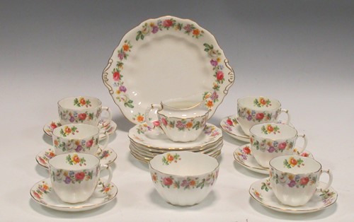 Lot 99 - Crown Derby Melody Tea Set, to include cups...