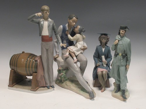 Lot 27 - Assorted Lladro Figures including a sommelier,...