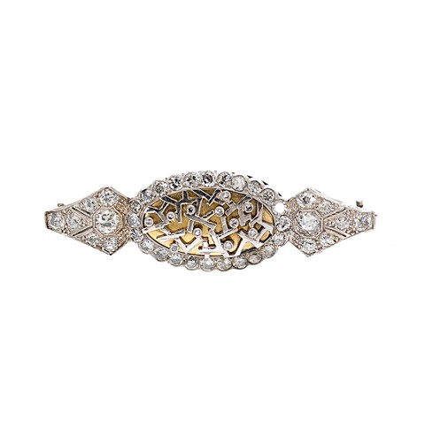 Lot 199 - A diamond brooch conversion from an Art Deco watch head