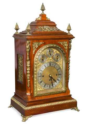 Lot 256 - An imposing Edwardian mahogany and gilt metal mounted table clock