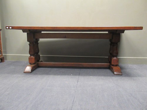 Lot 446 - A 17th century style oak refectory dining...