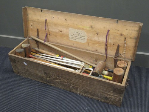 Lot 703 - An F. H. Ayres cased croquet set