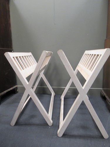 Lot 547 - Two white painted folio stands 82 x 90 x 43cm (2)