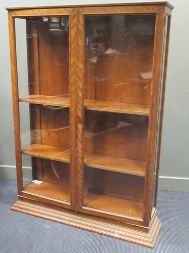 Lot 577 - A satinwood display cabinet, 173 x 131 x 34cm