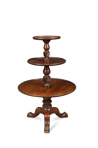 Lot 465 - A mahogany three tier dumb waiter, 19th century