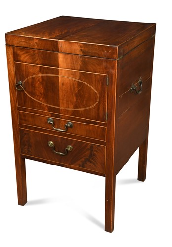 Lot 249 - George III inlaid mahogany washstand