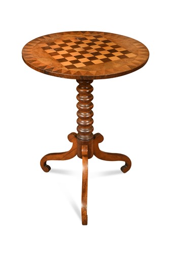 Lot 271 - A Victorian walnut and inlaid circular games table