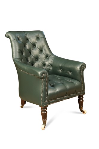 Lot 483 - A late Regency mahogany library armchair