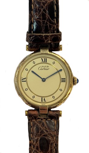 Lot 288 - Cartier - A vermeil 'Must de Cartier' wristwatch