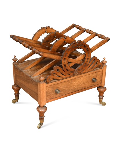 Lot 500 - A Victorian walnut canterbury
