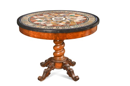 Lot 262 - A mahogany centre table with later specimen marble top, 19th century