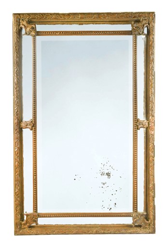 Lot 403 - A sectional gilt framed wall mirror, 19th century