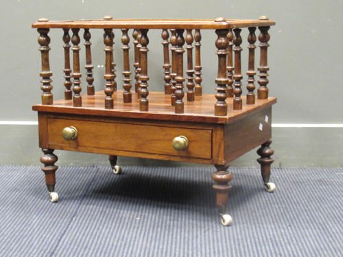 Lot 507 - A Victorian walnut canterbury, 49 x 56 x 42cm