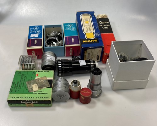 Lot 68 - A collection of camera parts, including Atlas...