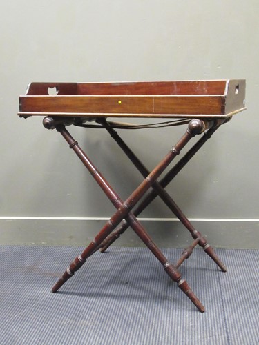 Lot 499 - A late Victorian mahogany butlers tray on...