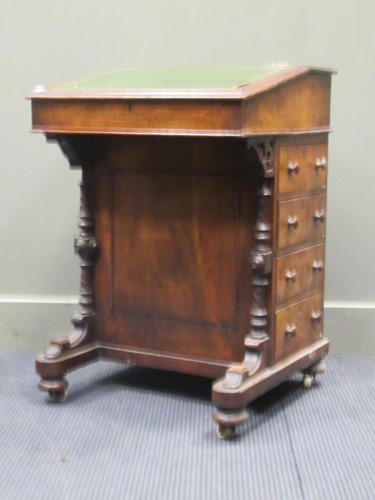 Lot 610 - A Victorian walnut davenport, 76 x 53 x 51cm