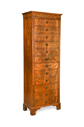 Lot 323 - A mahogany Wellington chest, circa 1900