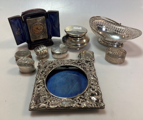 Lot 252 - A silver bon bon dish together with a...