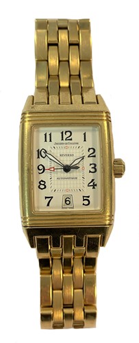 Lot 296 - Jaeger-LeCoultre - An 18ct gold 'Reverso Gran' Sport' wristwatch