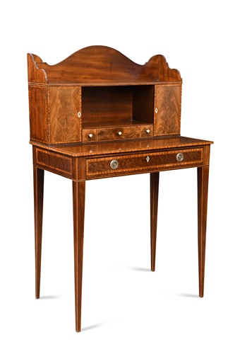 Lot 357 - A Hepplewhite mahogany and crossbanded bonheur du jour, circa 1785