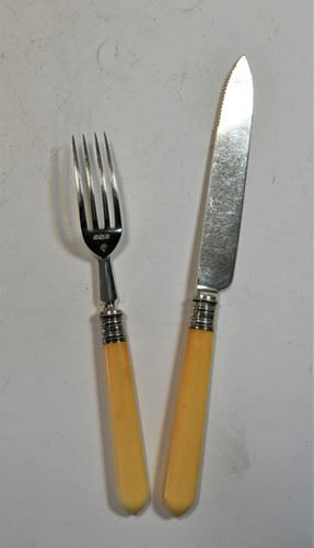 Lot 506 - A cased set of six pairs of Victorian silver fruit eaters