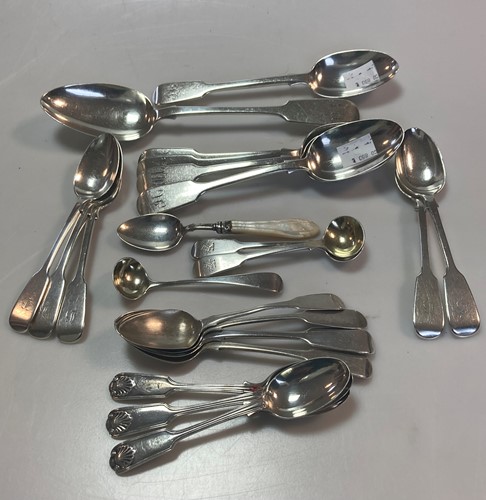 Lot 242 - A collection of assorted silver flatware,...