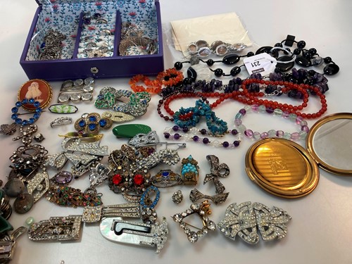 Lot 231 - A collection of beads, costume and silver...