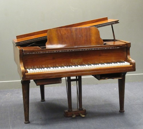 Lot 484 - A baby grand piano by Rogers London, 97 x 138...