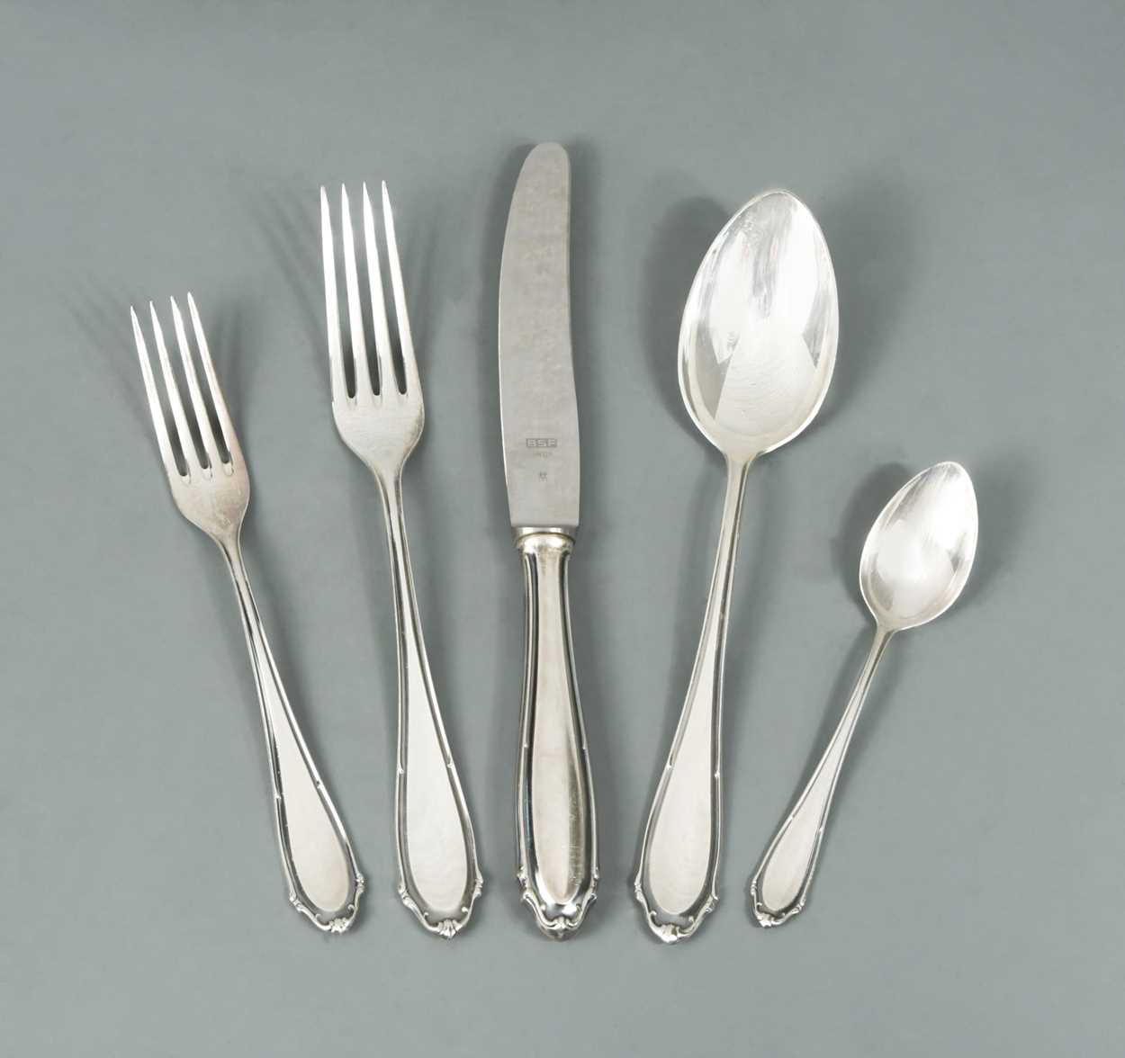 Lot 460 - A 75-piece set of mid 20th century German metalwares silver cutlery and flatware