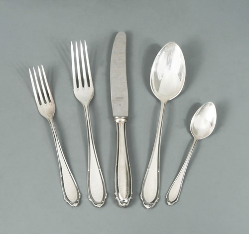 Lot 460 - A 75-piece set of mid 20th century German metalwares silver cutlery and flatware