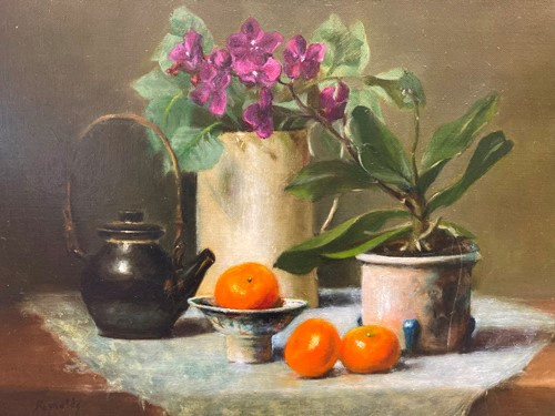 Lot 456 - *** Reynolds (Modern British) Still life with...