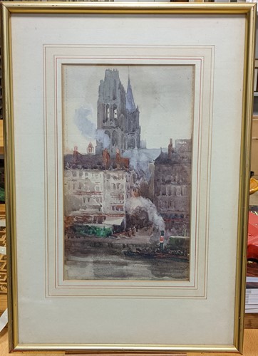 Lot 545 - A quayside scene, possibly Newcastle,...