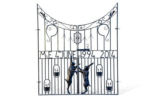 Lot 527 - A pair of wrought iron gates, modern