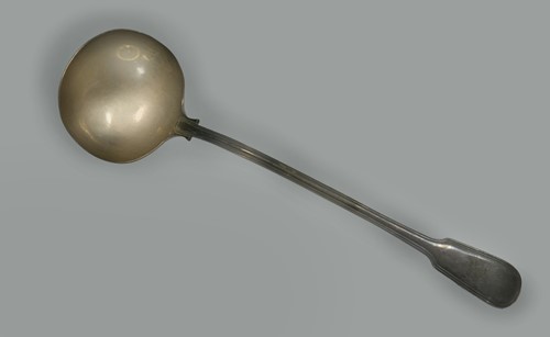 Lot 517 - A Victorian silver soup ladle of heavy gauge