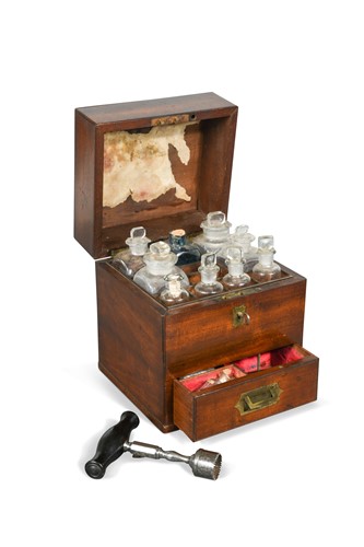Lot 383 - A mahogany domestic medicine chest, early 19th century
