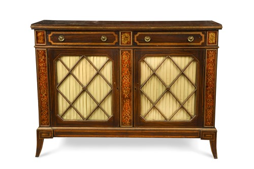 Lot 314 - A simulated rosewood side cabinet, 19th century