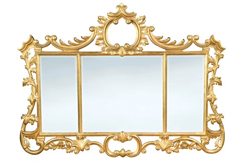 Lot 238 - A George III style carved giltwood wall mirror, 19th century