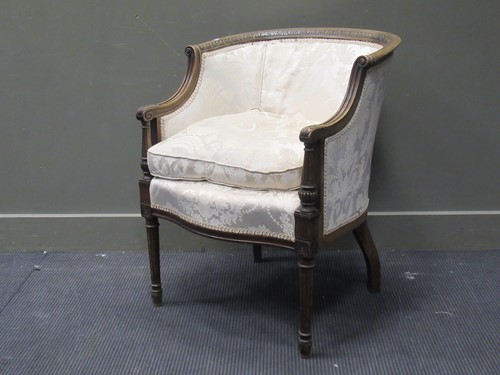 Lot 480 - A moulded frame horseshoe shape tub armchair...