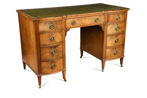 Lot 385 - A mahogany twin pedestal desk, 19th century